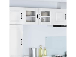 Meuble mural de cuisine, cabinet en verre mural blanc brillant 40x31x40cm shl2768