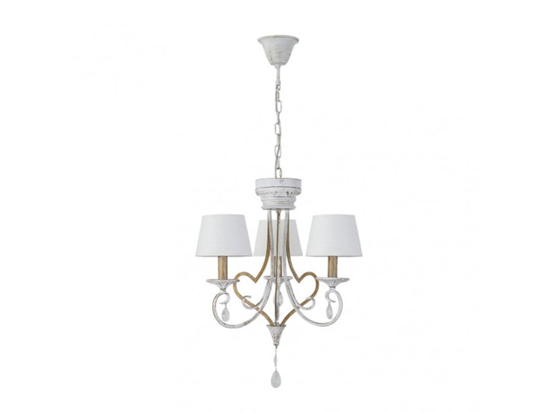  Fabrilamp crasas, lampe classique, 3xe14, blanc et or, 73-108 x 49 x 49 cm 151553075 - Conforama A