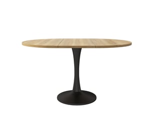 Table à manger ovale extensible 100–140 cm, effet chêne, design moderne