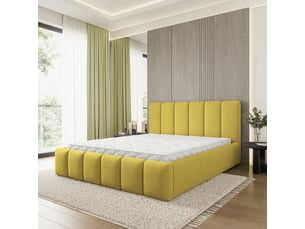 Lit coffre 160x200 cm <strong>MASSENO</strong>  <strong></strong> coloris jaune