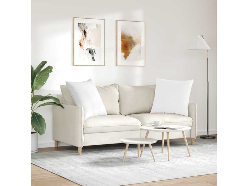  Lot de 2 coussins de canapé, coussins décoratifs tissu blanc 60 x 60 cm cf58768  - Conforama D