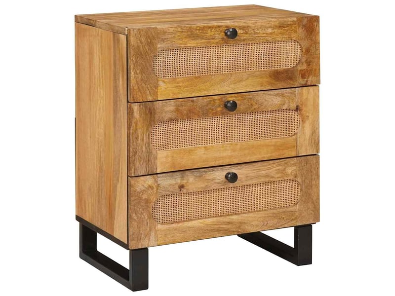  Table de chevet, table de nuit naturel 50 x 33 x 62 cm bois de mangue massif shl8101  - Conforama B