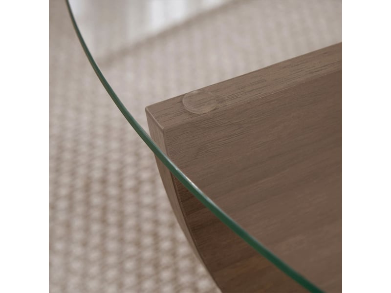 Table basse en verre trempé et bois design moderne liya - noyer  - Conforama E