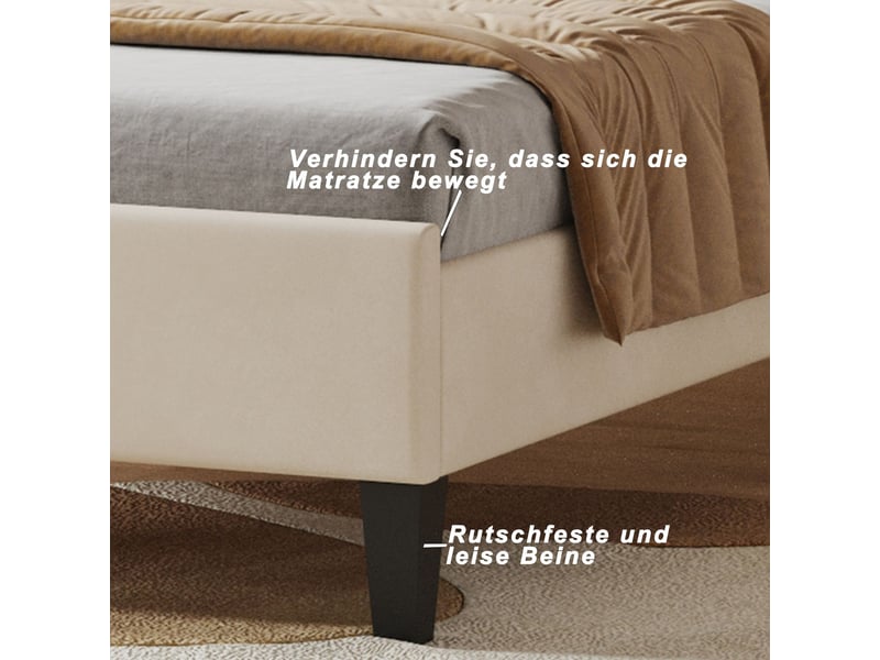  Lit enfant 90x200, lit cabane enfant ,sommier inclus et tête de lit fleurie en velours doux pour peau délicate  - Conforama E