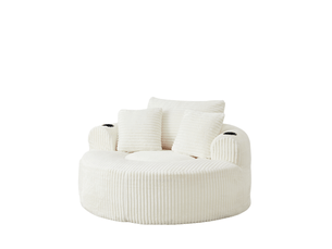 Fauteuil fixe  COVREO  Velours côtelé beige