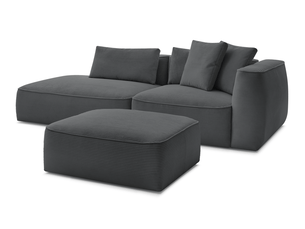 Canapé droit fixe BOBOCHIC LEOPOLD 4 places Velours gris