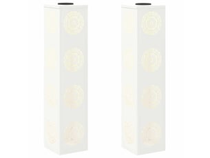 Lot de 2 lampes solaires modernes autoportantes extérieures 18 x 18 x 80 cm en acier blanc 02_0052602