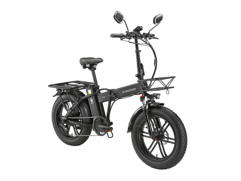 Vélo électrique pliant sinohon aw20, freins hydrauliques, 20 fat bike, noir - Conforama D