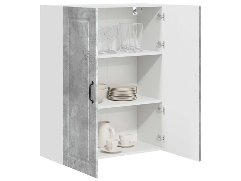  Meuble mural de cuisine, armoire de cuisine gris béton 80x31x100cm shl3374  - Conforama C