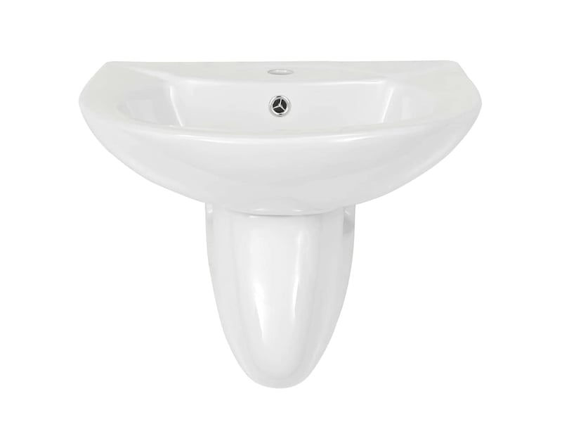 Lavabo de bain mural blanc 52 x 45 x 49 cm céramique émaillée cf65635 - Conforama C
