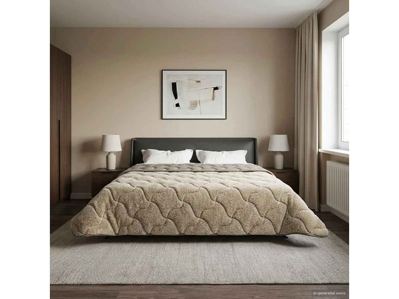 Couette - duvet d'été 220 x 260 cm été gris clair respirant - Conforama B