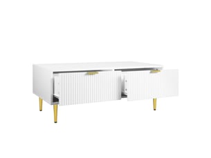 Table basse rectangulaire coloris blanc <strong>MERAX</strong> <strong>table basse blanc</strong> - 50 cmx100 cm