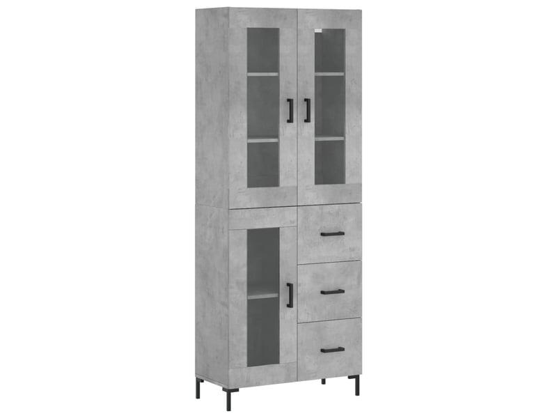  Buffet haut - bahut - meuble de rangement gris béton 69,5x34x180 cm bois d'ingénierie  - Conforama A