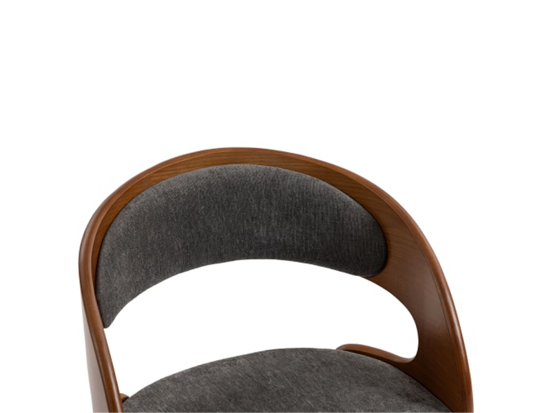  Ensemble de 2 chaises en bois pivotantes – dossier incurvé, coussins coton-lin gris – chaises d'appoint cuisinecafé  - Conforama D