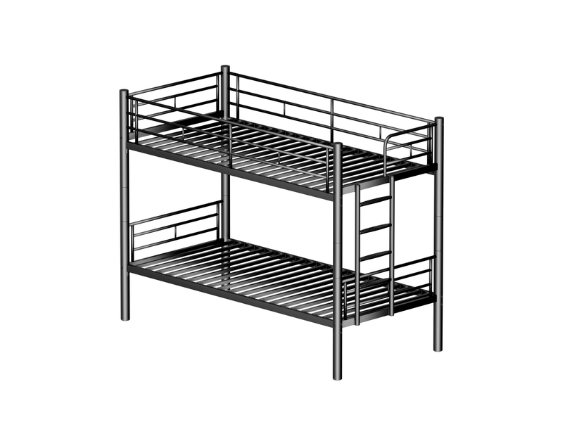  Lit superposé enfants métal noir 90x190 cm convertible en 2 lits cravdom  - Conforama A