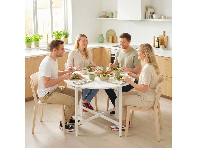 Table modesto pliable extensible 4 personnes design blanc acier robuste - Conforama B