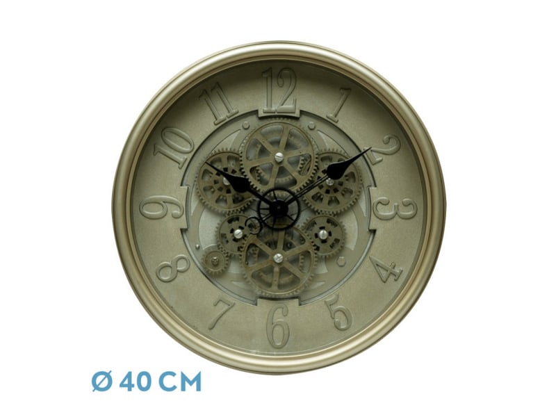  Horloge murale fabrilamp alosno 40 x 40 cm cuir engrenages mobiles 217514014 - Conforama A