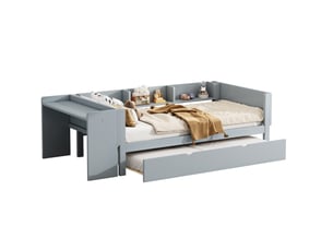 Lit gigogne 90x200 cm coloris gris