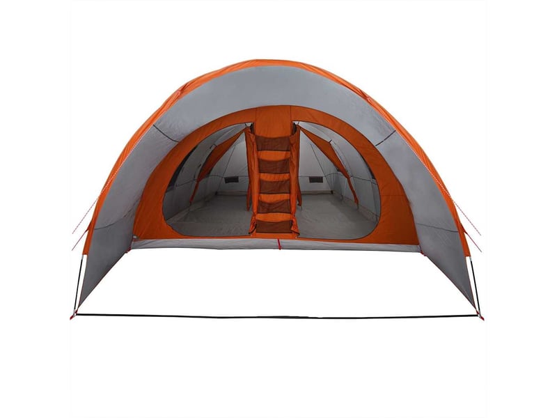 Tente tunnel, tente de camping 8-personnes 8 personne gris et orange - Conforama E