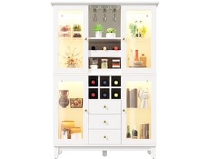 Buffet 4 porte(s) 3 tiroir(s) <strong>MODENVIE</strong> <strong></strong> - 120 cm coloris blanc