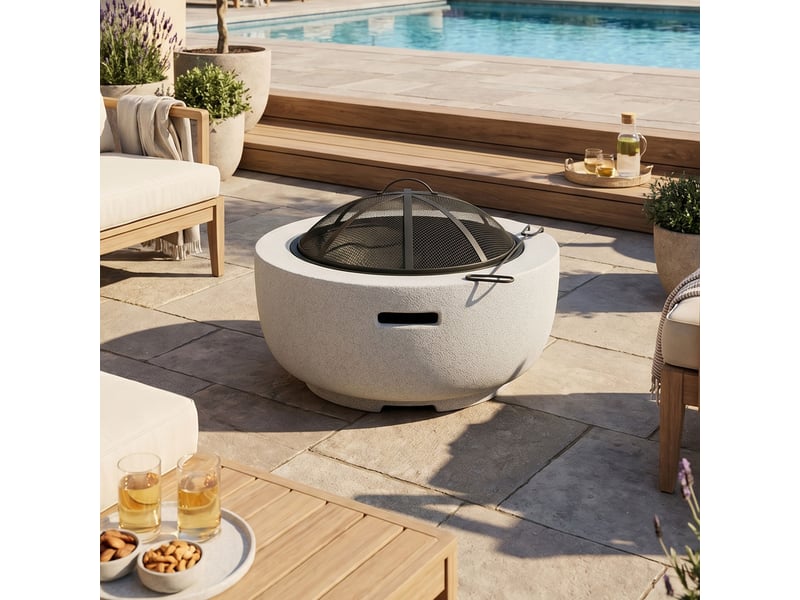  Braséro avec grille 60x34 cm en béton  - Conforama B