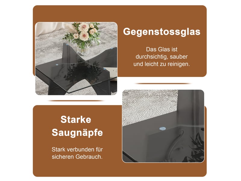  Table basse carrée 80x80x40 cm fixe mdf noir  - Conforama D