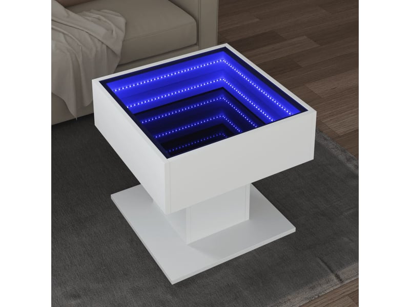  Table basse - table de salon - table à thé avec led blanc 50x50x45 cm bois d'ingénierie  - Conforama B