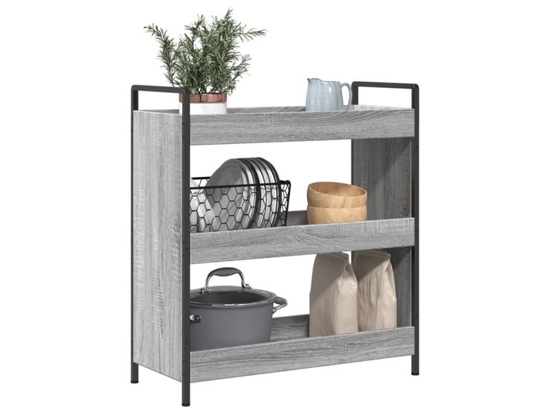  Desserte de cuisine, chariot de rangement sonoma gris 70x30x82 cm bois d'ingénierie  - Conforama E