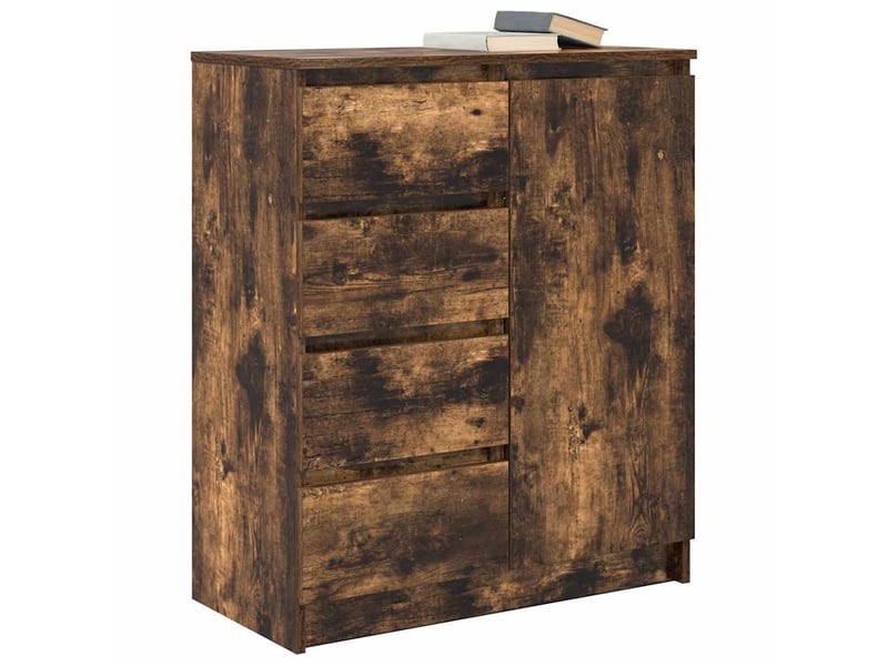  Buffet - bahut - meuble de rangement avec tiroirs chêne fumé 71x35x84 cm bois d'ingénierie  - Conforama D