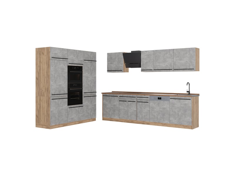 Vicco cuisine, bétonchêne doré, 180cm sans plan de travail - Conforama A