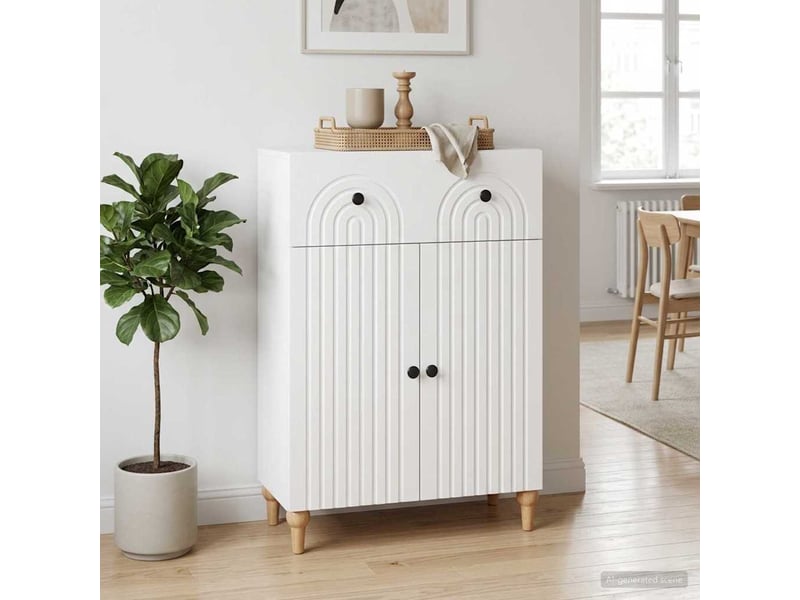Buffet - bahut - meuble de rangement blanc 66 x 34,5 x 90 cm bois d'ingénierie - Conforama B