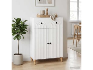 Buffet - bahut - meuble de rangement blanc 66 x 34,5 x 90 cm bois d'ingénierie