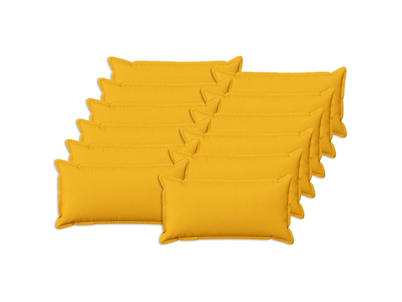 Lot de 12 coussins, coussins décoratifs houten jaune clair lin synthétique cf56464 - Conforama B