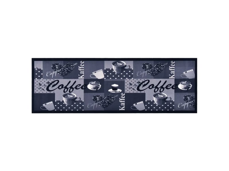  Tapis rectangulaire lavable cuisine couloir 300 x 60 cm antidérapant flexible en polyamide bleu café 02_0046530  - Conforama A