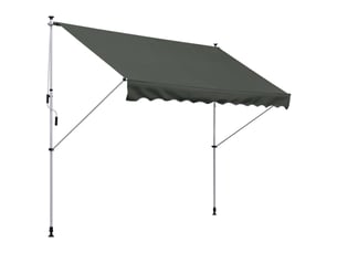 Store banne autoportant - 300 x 150 cm - manivelle - résistant au vent - toile polyester 180 gm²