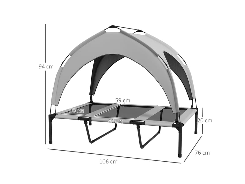  Lit surélevé avec auvent et espace dédié 106 x 76 x 94 cm evryae  - Conforama E