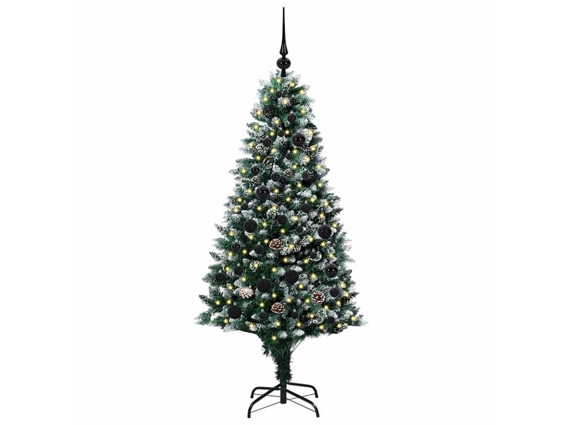 Sapin de noël artificiel, arbre de noël vert 150 cm pvc, acier et plastique shl3639 - Conforama C