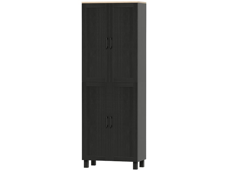  Armoire de cuisine buffet haut 4 portes et étagères réglables noir 60 x 30 x 170,5 cm  - Conforama B