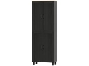 Armoire de cuisine buffet haut 4 portes et étagères réglables noir 60 x 30 x 170,5 cm