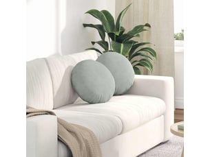 Lot de 2 coussins de siège, coussins décoratifs gris clair ø 40 x 13 cm velours cf59929