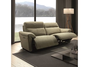Canapé droit relax électrique <strong>ALTOBUY</strong> <strong>BALCO</strong> 3 places Polyester vert