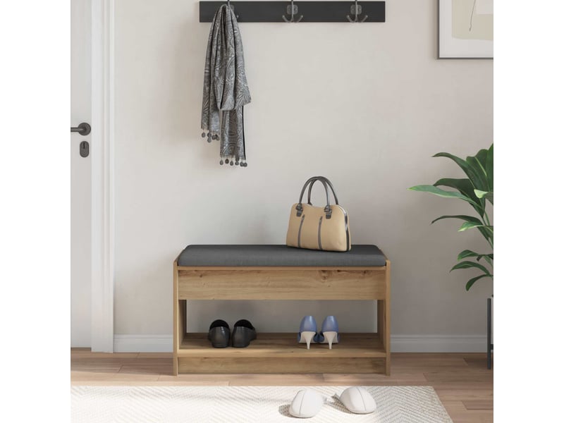  Banc d'entrée, banc interieur chêne artisanal 83x38x45 cm  - Conforama D