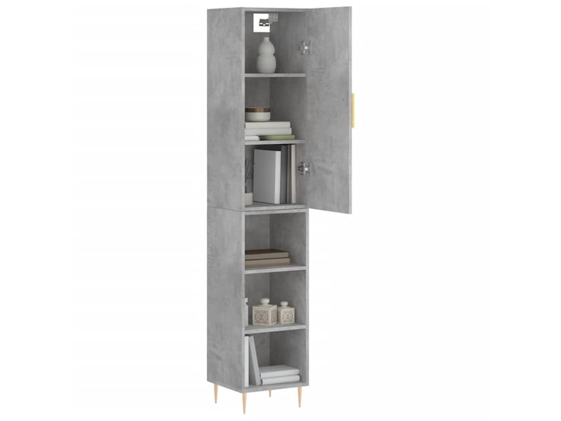  Buffet haut - bahut - meuble de rangement gris béton 34,5x34x180 cm bois d'ingénierie  - Conforama C