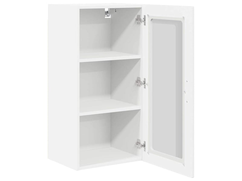  Meuble mural de cuisine, cabinet en verre mural blanc brillant 40x31x80cm shl760  - Conforama E