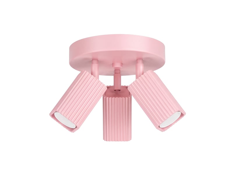  Plafonnier rayo 3p rose aluminium moderne 18x20x20cm SL.3278 - Conforama A