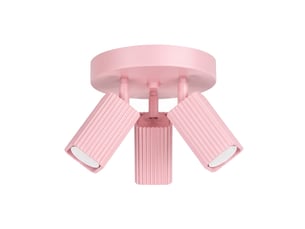 Plafonnier rayo 3p rose aluminium moderne 18x20x20cm