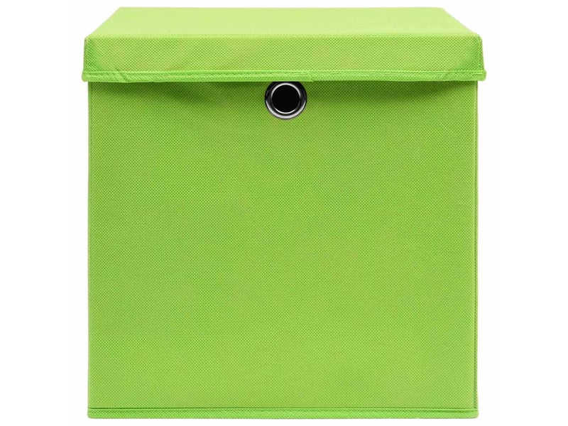  Boîtes de rangement avec couvercles 4 pcs 28x28x28 cm vert  - Conforama D