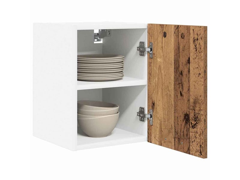  Armoire suspendue 2 pcs bois ancien et blanc bois d'ingénierie shl8820  - Conforama C