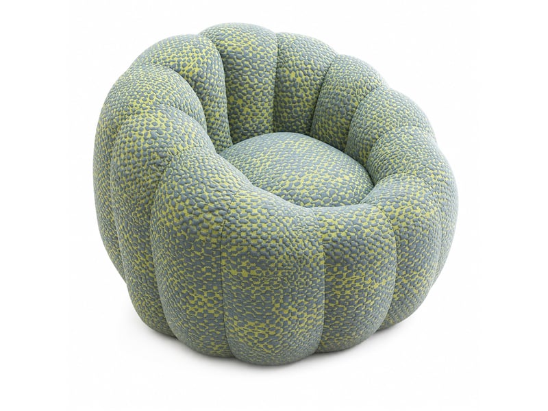  Fauteuil pouf modenvie forme fleur en mousse à mémoire de forme jaune et gris 112 x 105 x 74 cm  - Conforama A
