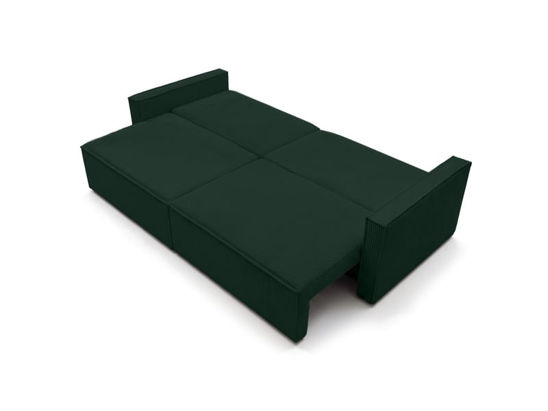  Farah - canapé droit 3 places convertible accoudoirs slim en velours cotelé  - Conforama C